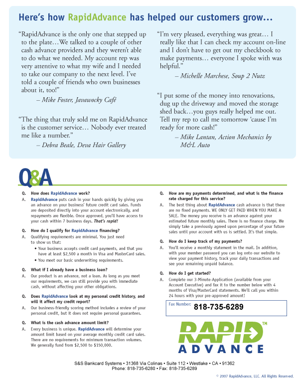 rapid Cash Adavance page 2