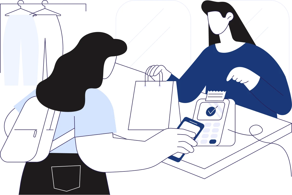 Clothes shopping with digital payment